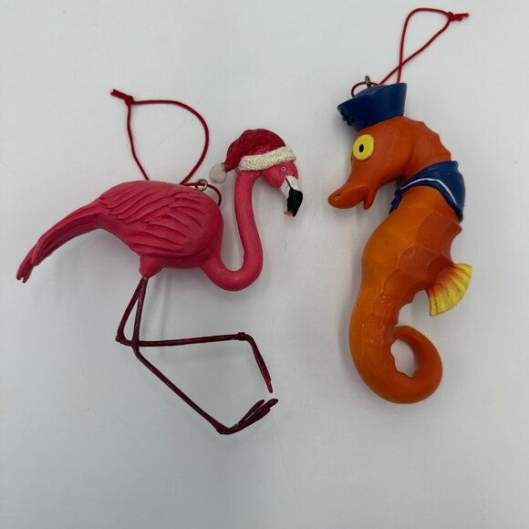 7 Midwest of Cannon Falls & Stouffer Ornaments / Florida Christmas Flamingos - Picture 8 of 12
